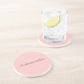 Minimalist Modern Champagne Pink Plain Coaster  コースター (側面)
