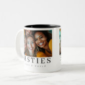 Minimalist Modern Chic Best Friends BFF Photo ツートーンマグカップ (正面左)