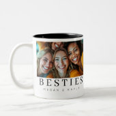 Minimalist Modern Chic Best Friends BFF Photo ツートーンマグカップ (左)