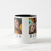 Minimalist Modern Chic Best Friends BFF Photo ツートーンマグカップ (中央)