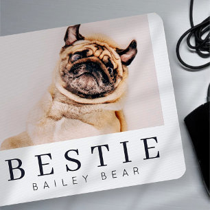 Minimalist Modern Chic Pet Bestie BFF Photo マウスパッド