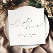 Minimalist Modern Chic Script Couples Shower スタンダードカクテルナプキン