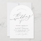 Minimalist Modern Chic Script Elegant Arch Wedding 招待状 (正面)