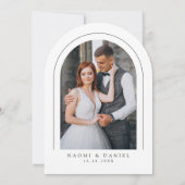 Minimalist Modern Chic Script Elegant Arch Wedding 招待状 (裏面)