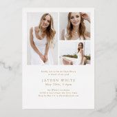 Minimalist Modern Chic Script Photo Graduation 箔招待状 (裏面)