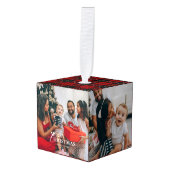 Minimalist Modern Classic Family Photos キューブオーナメント (正面アングル)