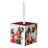 Minimalist Modern Classic Family Photos キューブオーナメント (裏面アングル)