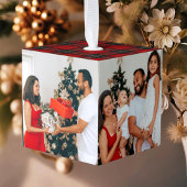 Minimalist Modern Classic Family Photos キューブオーナメント