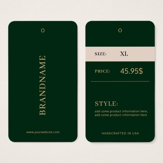 Minimalist Modern Clothing Price Tag (正面&裏面)
