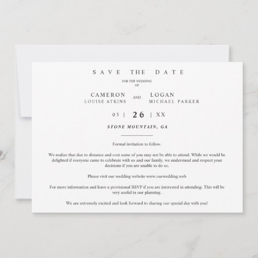 Minimalist Modern Collage 4 Custom Photos Wedding (裏面)