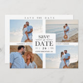 Minimalist Modern Collage 4 Custom Photos Wedding (正面/裏面)