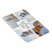 Minimalist Modern Collage 4 Custom Photos Wedding マグネット (右側)