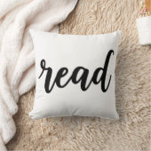 Minimalist Modern Cursive "read" Calligraphy クッション (ブランケット)