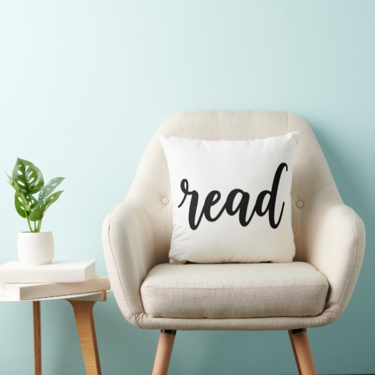 Minimalist Modern Cursive "read" Calligraphy クッション (椅子)