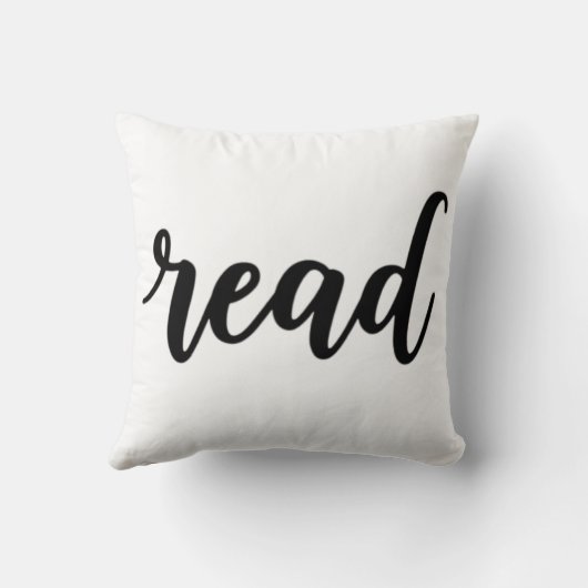 Minimalist Modern Cursive "read" Calligraphy クッション (裏面)