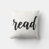 Minimalist Modern Cursive "read" Calligraphy クッション (正面)