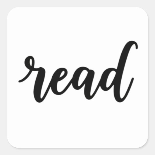 Minimalist Modern Cursive "read" Calligraphy スクエアシール (正面)