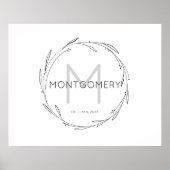 Minimalist Modern Custom Name Sign Wedding Gift ポスター (正面)