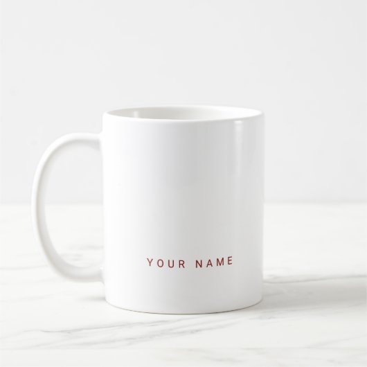 Minimalist Modern Custom Name, Text and Photo コーヒーマグカップ (左)