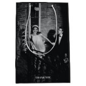 Minimalist Modern Custom Photo Wedding Thank You ミディアムペーパーバッグ (正面)