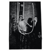 Minimalist Modern Custom Photo Wedding Thank You ミディアムペーパーバッグ (裏面)