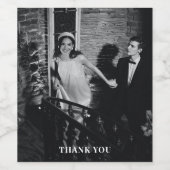 Minimalist Modern Custom Photo Wedding Thank You ワインラベル (シングルラベル)