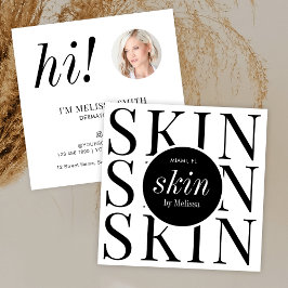 Minimalist Modern Dermatologist Aesthetician Photo スクエア名刺