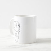 Minimalist Modern Dog Line Art Drawing コーヒーマグカップ (正面左)