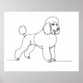 Minimalist Modern Dog Line Art Drawing ポスター (正面)