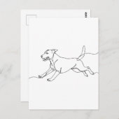 Minimalist Modern Dog Line Art Drawing ポストカード (正面/裏面)