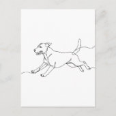 Minimalist Modern Dog Line Art Drawing ポストカード (正面)
