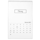 Minimalist Modern Elegant 2026 Calendar カレンダー (2月 2027)