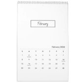 Minimalist Modern Elegant 2026 Calendar カレンダー (2月 2026)
