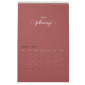 Minimalist Modern Elegant 2026 Calendar カレンダー (2月 2026)