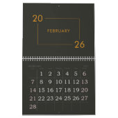 Minimalist Modern Elegant 2026 Calendar カレンダー (2月 2027)