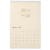 Minimalist Modern Elegant 2026 Calendar カレンダー (2月 2027)