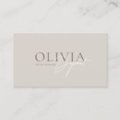Minimalist Modern Elegant Beige Neutral 名刺 (正面)