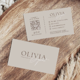 Minimalist Modern Elegant Beige Neutral 名刺