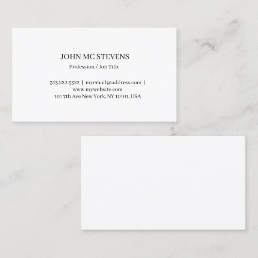 Minimalist Modern Elegant Business Card 名刺 (正面/裏面)