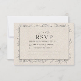 Minimalist Modern Elegant Cream Clean RSVP Card | 