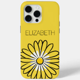 Minimalist Modern Elegant Daisy flower and text iPhone 15 Pro Maxケース