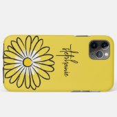Minimalist Modern Elegant Daisy flower and text Case-Mate iPhoneケース (裏面(横))