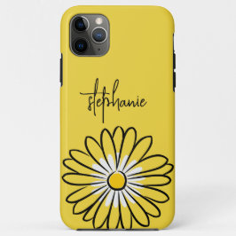 Minimalist Modern Elegant Daisy flower and text iPhone 11 Pro Maxケース