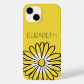 Minimalist Modern Elegant Daisy flower and text Case-Mate iPhoneケース (裏面)