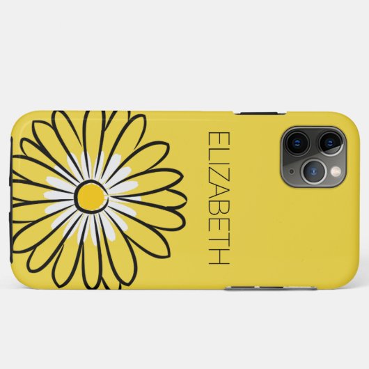 Minimalist Modern Elegant Daisy flower and text Case-Mate iPhoneケース (裏面(横))
