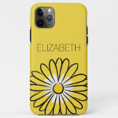 Minimalist Modern Elegant Daisy flower and text Case-Mate iPhoneケース (裏面)