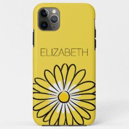 Minimalist Modern Elegant Daisy flower and text iPhone 11 Pro Maxケース