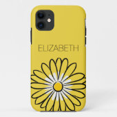 Minimalist Modern Elegant Daisy flower and text Case-Mate iPhoneケース (裏面)