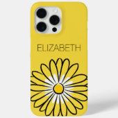 Minimalist Modern Elegant Daisy flower and text Case-Mate iPhoneケース (裏面)