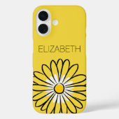 Minimalist Modern Elegant Daisy flower and text Case-Mate iPhoneケース (裏面)